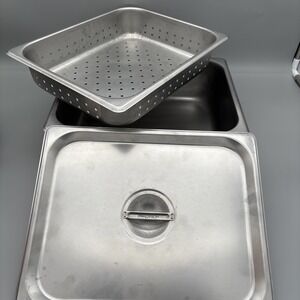 Stainless Steel Pan & Steamer 1/2 Size Pan 4" w/ cover Winco